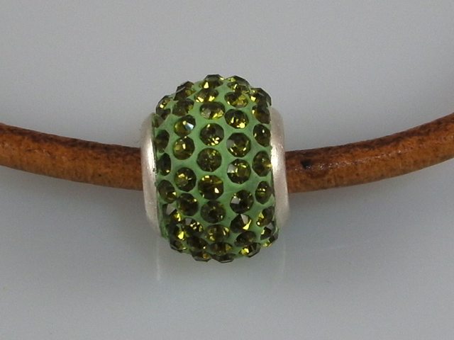 Entrepieza verde peridot 5 cristal y Plata de ley