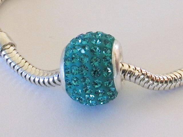Abalorio de Plata   Cristal 5 Blue Zircon