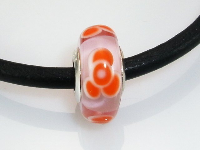 Abalorio con rosas cristal Murano y Plata de ley  