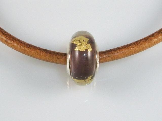 Abalorio de murano y Plata de ley morado y oro