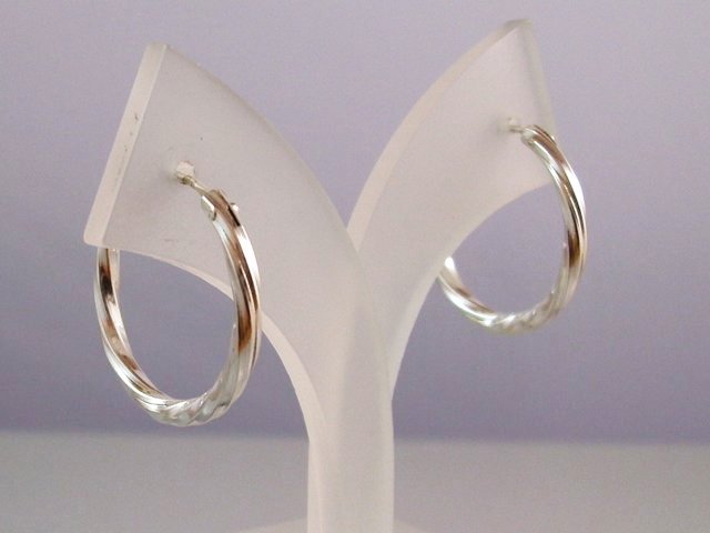 Pendientes de Aro pequeño rizado de Plata de ley