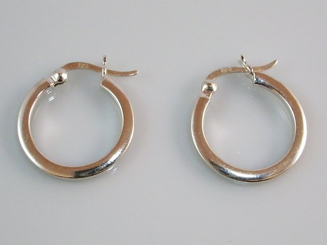Pendientes Aros de Plata de ley lisos