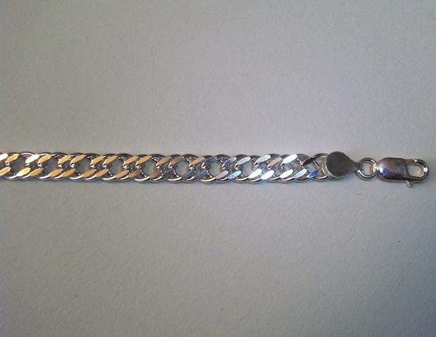 Pulsera cadena barbada de Plata de Ley 1