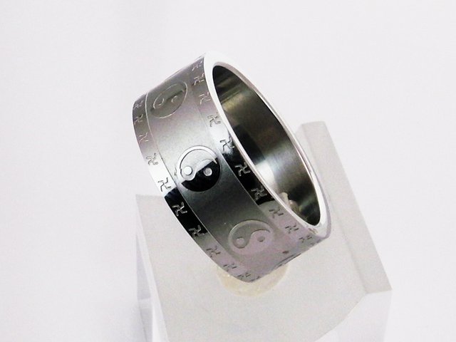Anillo de Acero Yin Yang