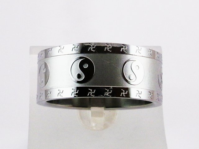 Anillo de Acero Yin Yang 1