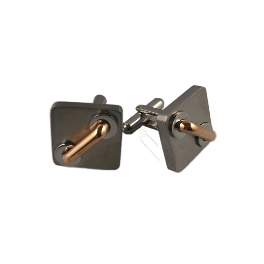 Juego Gemelos de Acero Inoxidable cuadrados