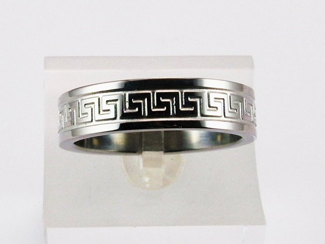 Anillo Greca Laser de Acero Inoxidable