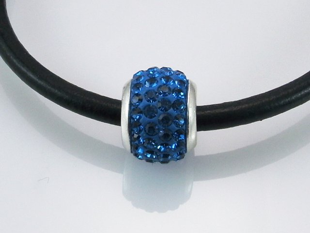 Abalorio de   Plata de ley y cristal 4 azul