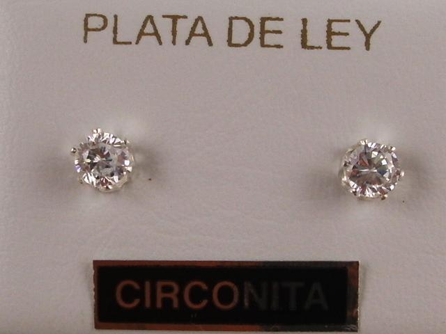 Pendientes Circonita blanca y Plata de ley