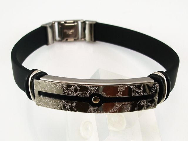 Pulsera unisex de Caucho y Acero inoxidable