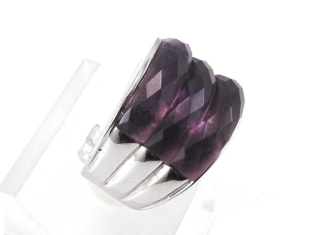 Sortija en Plata de Ley rodiada con Piedra Facetada