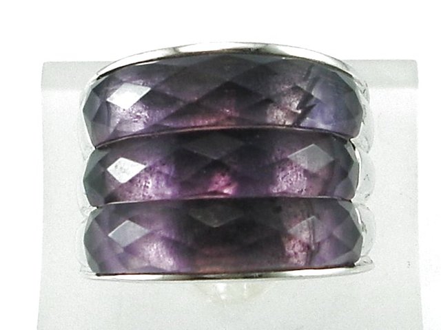 Sortija en Plata de Ley rodiada con Piedra Facetada 1