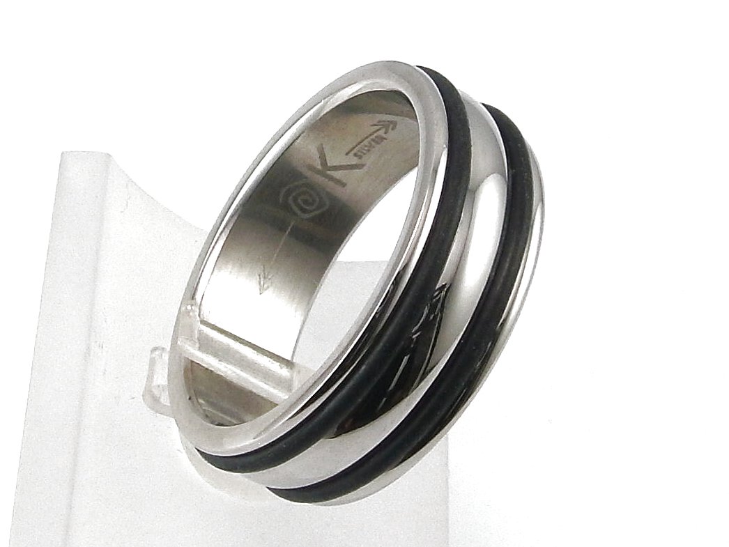 Anillo Acero Doble Fila de Caucho