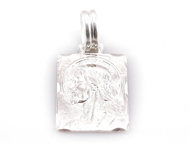 Placa Cristo en relieve de Plata de Ley