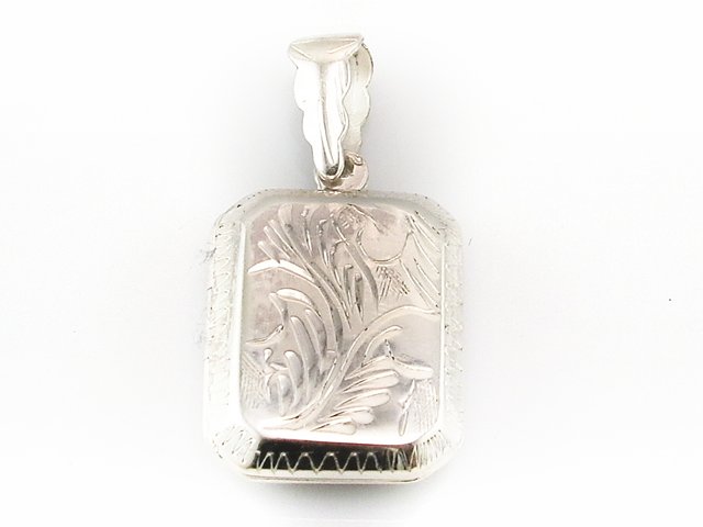 Colgante guardapelo rectangular en Plata de ley