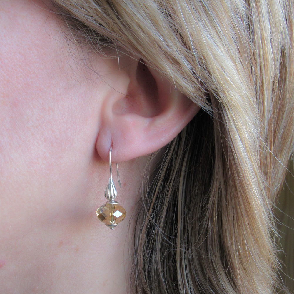 Pendientes de Swarovski beig y Plata de Ley 1