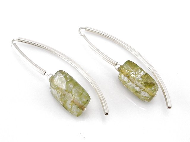 Pendientes en Plata y cuarzo verdes