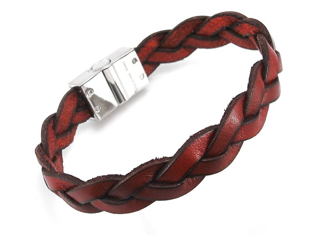 Pulsera de Piel trenzada Burdeos