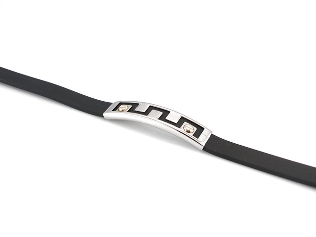 Pulsera de Caucho con Placa Acero 2p.dorado 1