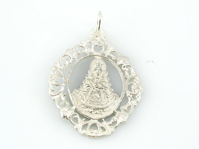 Colgante de la Virgen del Rocio de Plata calada