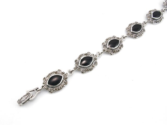 Pulsera de Plata vieja con Marquesitas