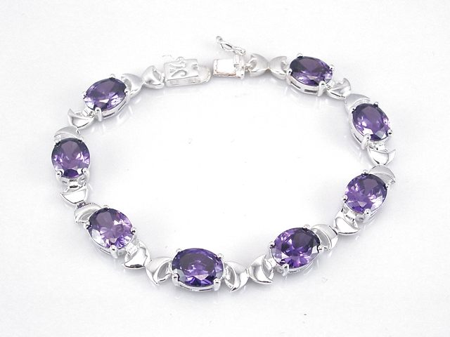 Pulsera de Plata con Circonitas moradas