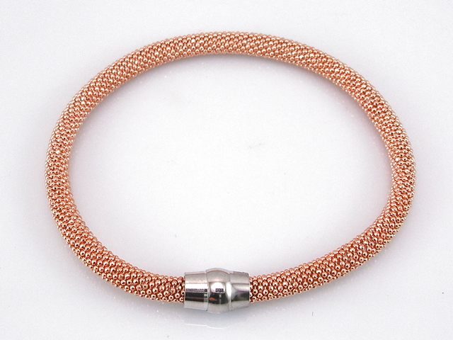 Pulsera con abalorios de plata de ley en tonos rosas 1