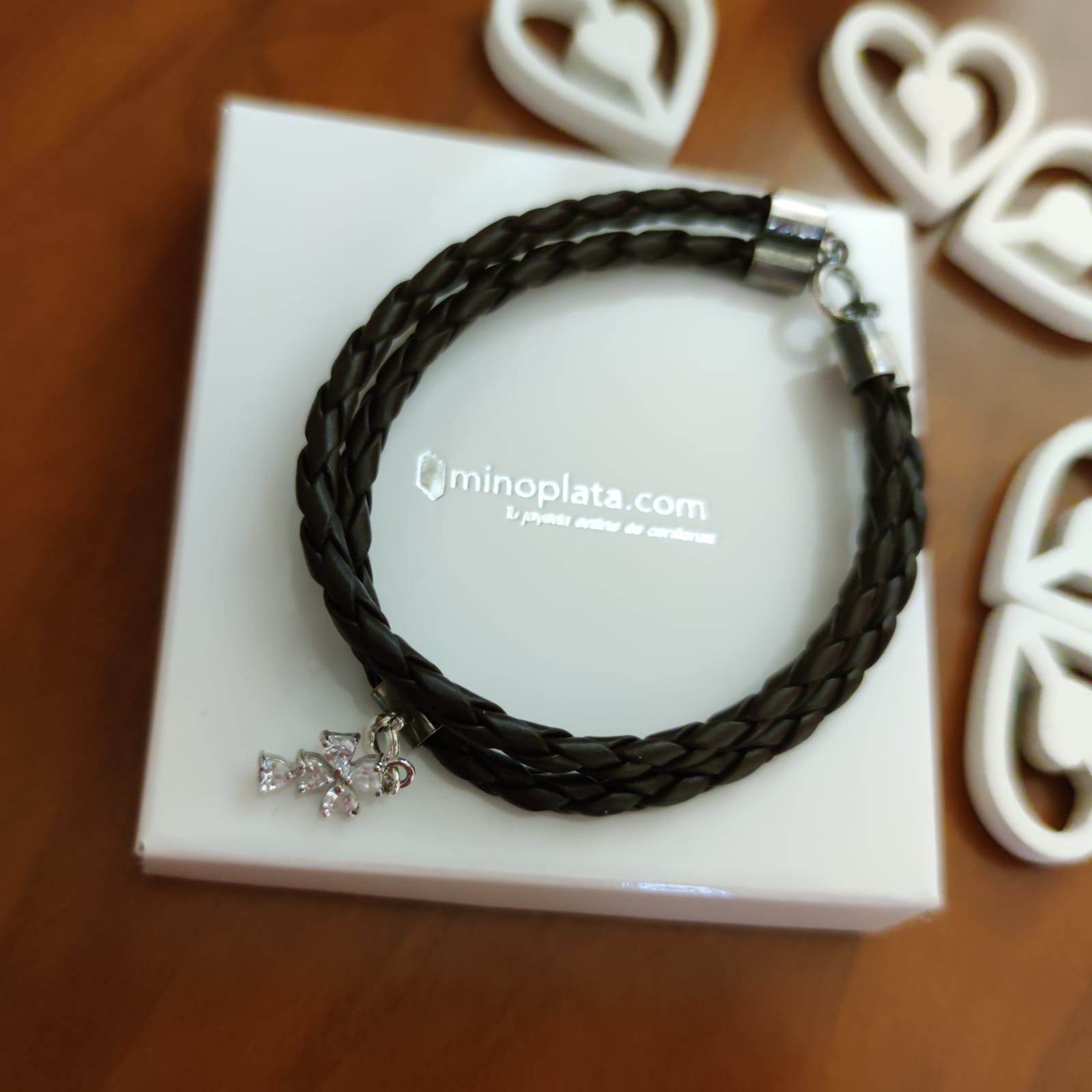 Pulsera tipo Charms cordon trenzado con Cruz de Plata de ley 2