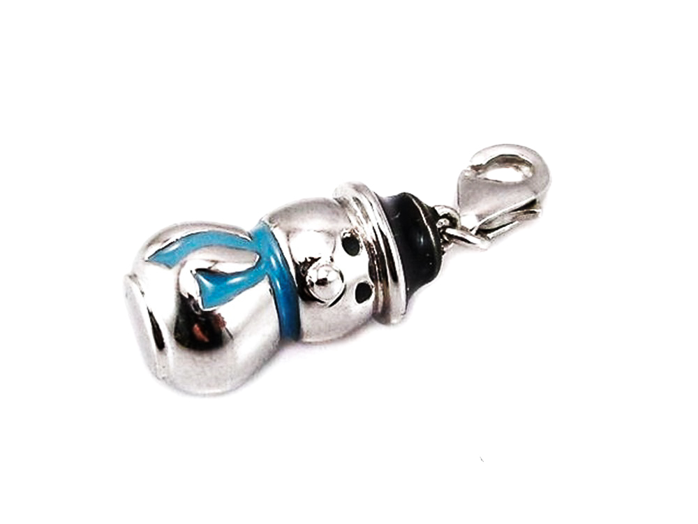 Colgante charms muñeco de nieve en Plata de ley