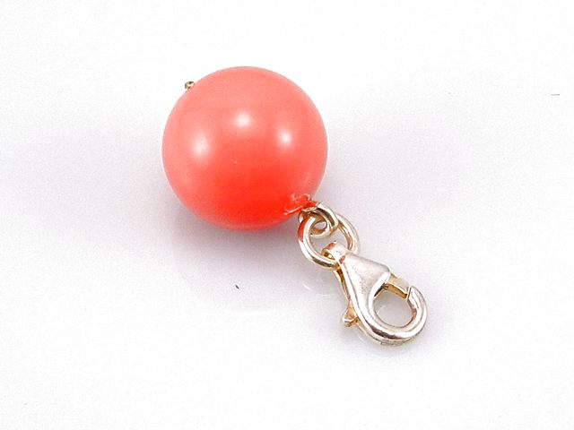 Colgante en Plata de ley con Bola naranja