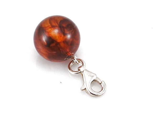 Colgante de Plata de ley con Bola ambar