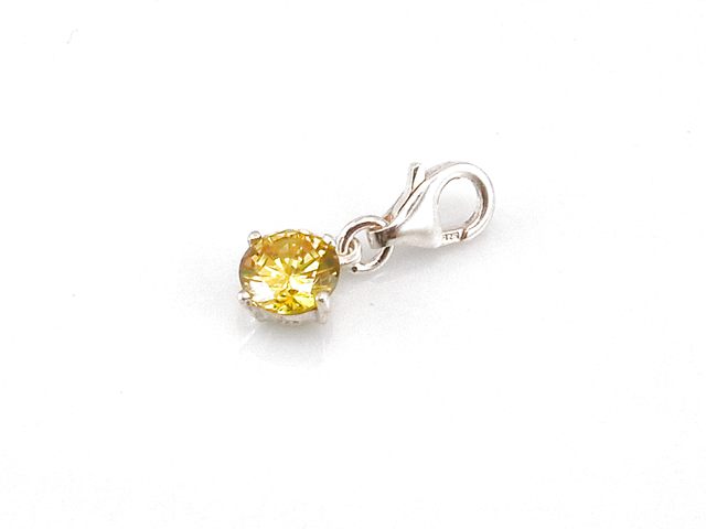 Colgante de Plata Estilo Charms Cristal Amarillo