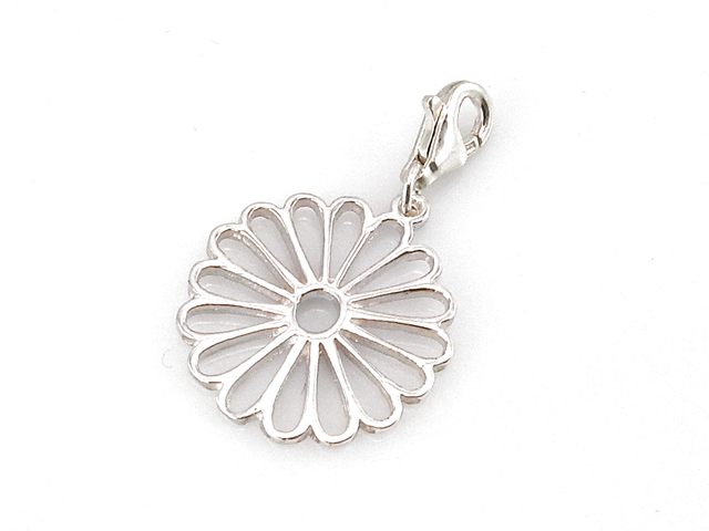 Colgante Plata de ley lisa Flor Primavera