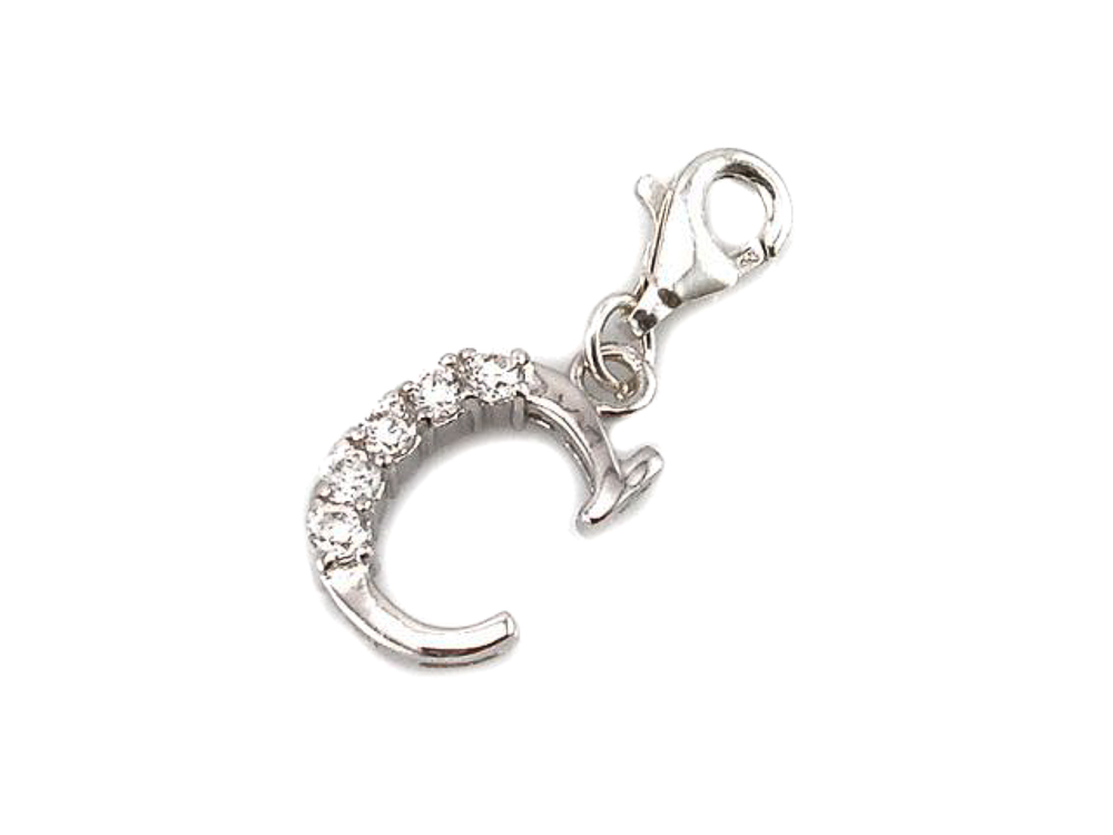 Letra C en Plata de ley y Circonitas tipo Charms