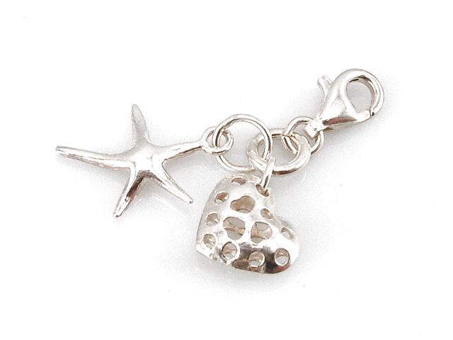 Colgante de Plata lisa Amor y Suerte tipo Charms