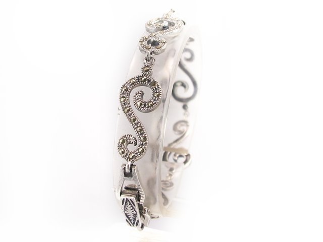 Pulsera con Marquesitas en Plata de ley vieja 1