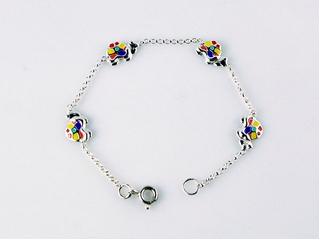 Pulsera infantil de Plata de ley con tortugas