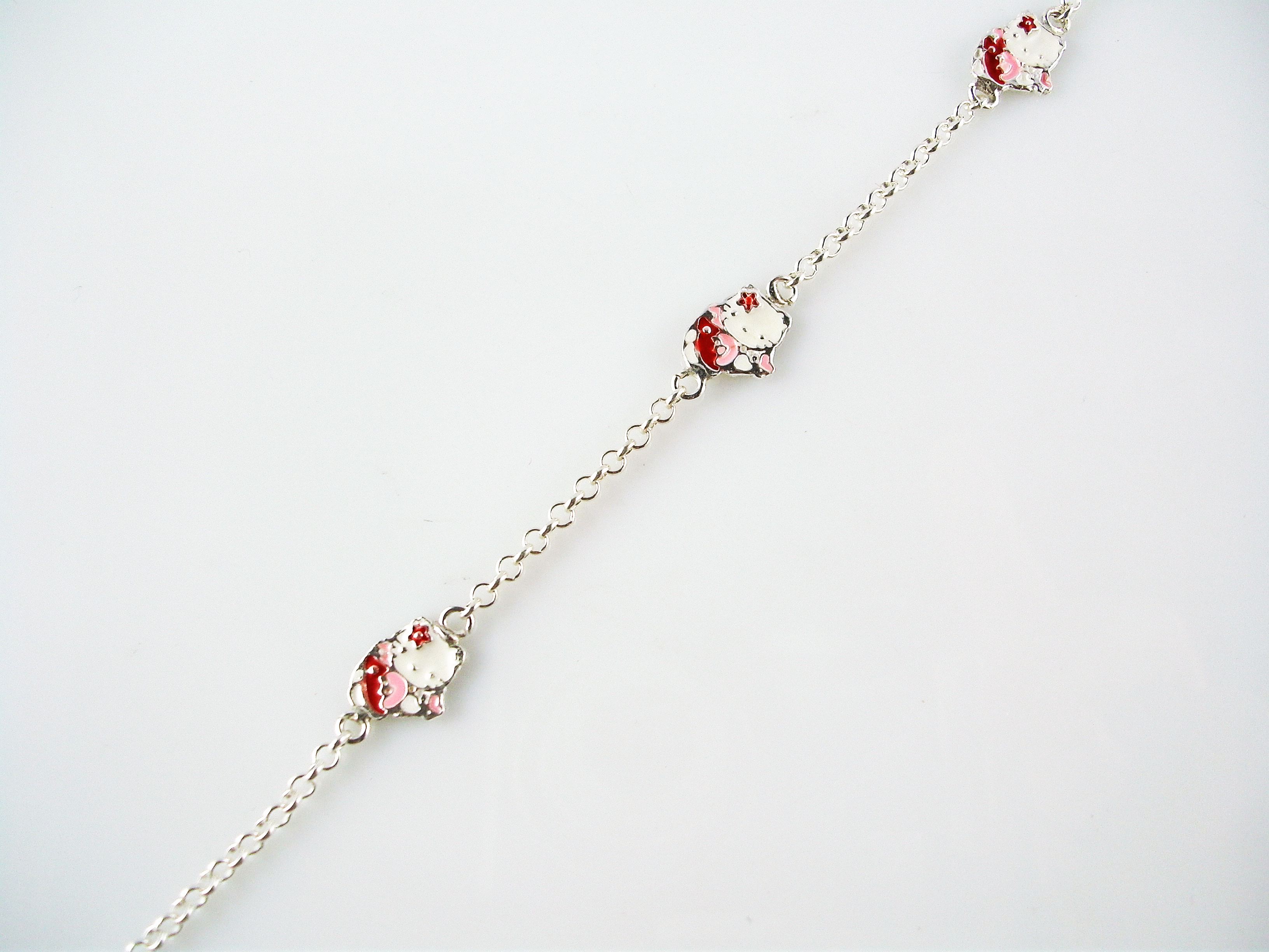 Pulsera para niñas de Plata de ley con gatita 1