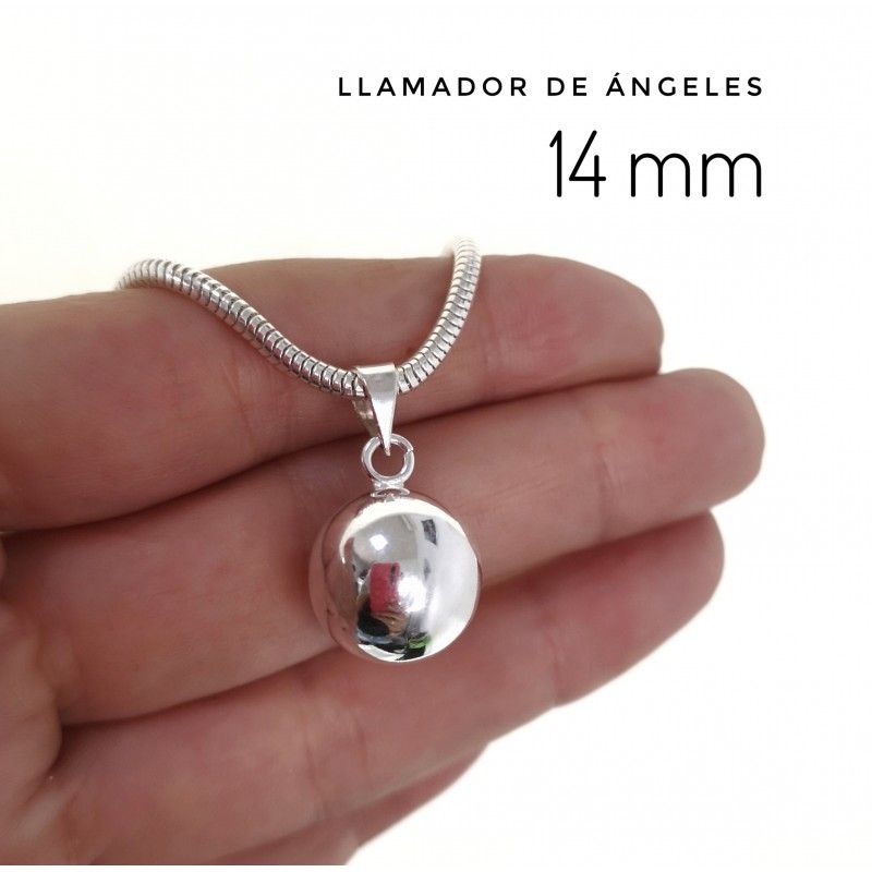 Llamador de Angel de Plata Liso 14 Mm. 1