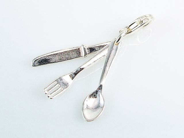 Colgante de Plata estilo Charms Cubiertos