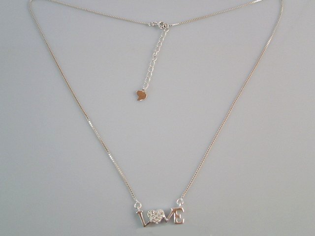 Gargantilla Love de Plata de ley con Circonitas