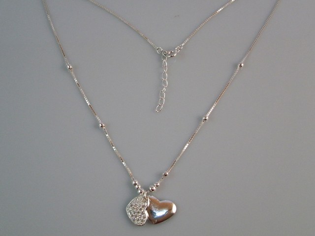 Gargantilla Corazones de Plata de ley con Circonitas