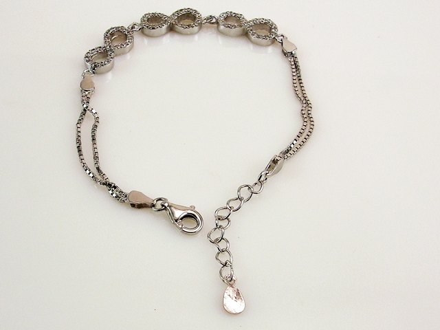 Pulsera infitinos de Plata rodiada y Circonitas