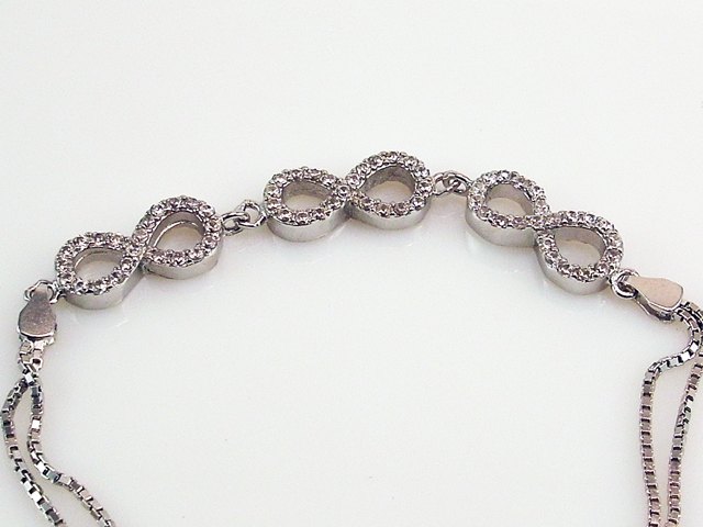 Pulsera infitinos de Plata rodiada y Circonitas 1