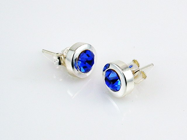 Pendientes Plata con cristal azul