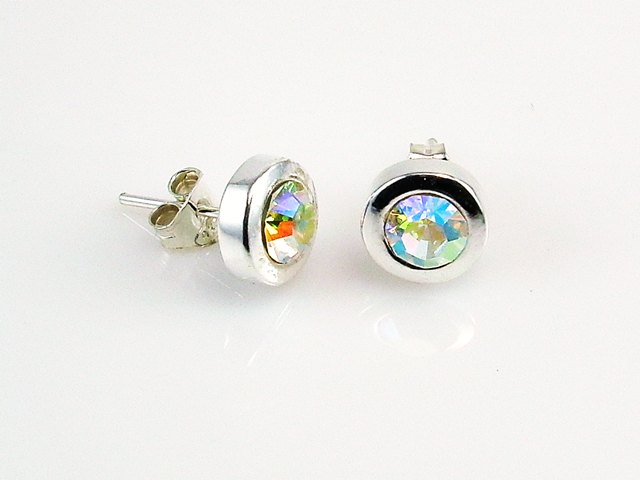 Pendientes de Plata y cristal aurora boreal