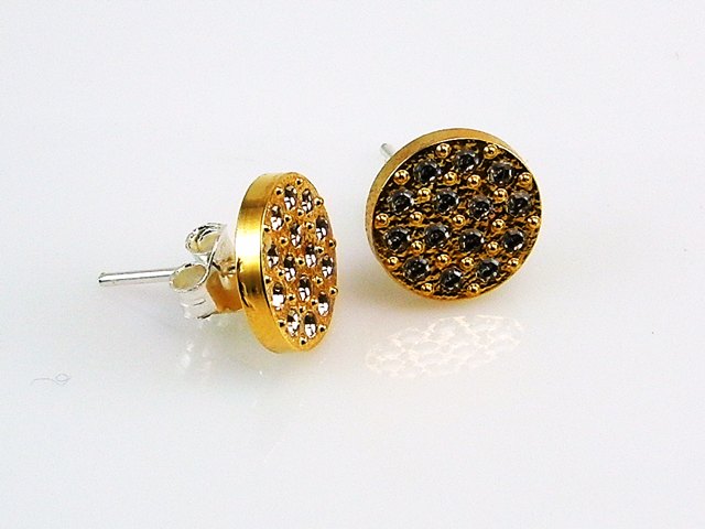 Pendientes dorados con Plata de ley y cristal Swarovski