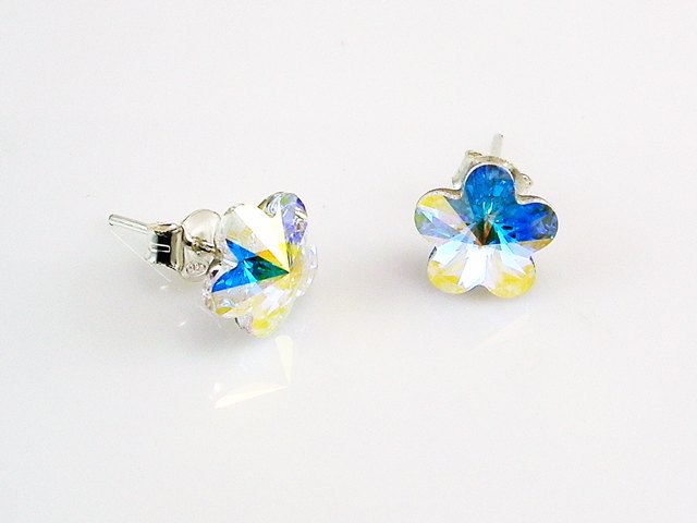Pendientes de Plata y cristal Swarovski aurora boreal