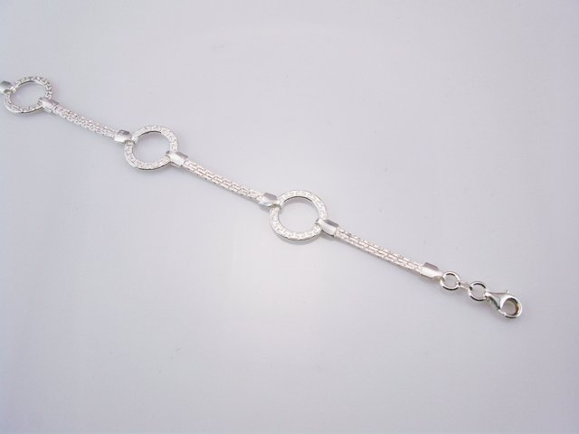 Pulsera circulos con greca de Plata de Ley 1