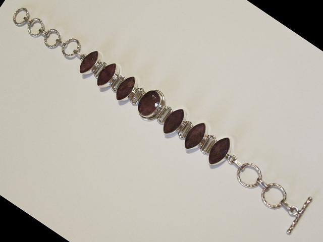Pulsera con cuarzo en Plata de ley 1